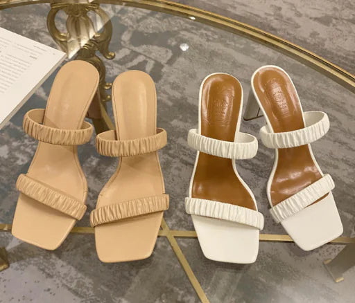 Summer New Open-Toed Square Toe Ladies Shoes