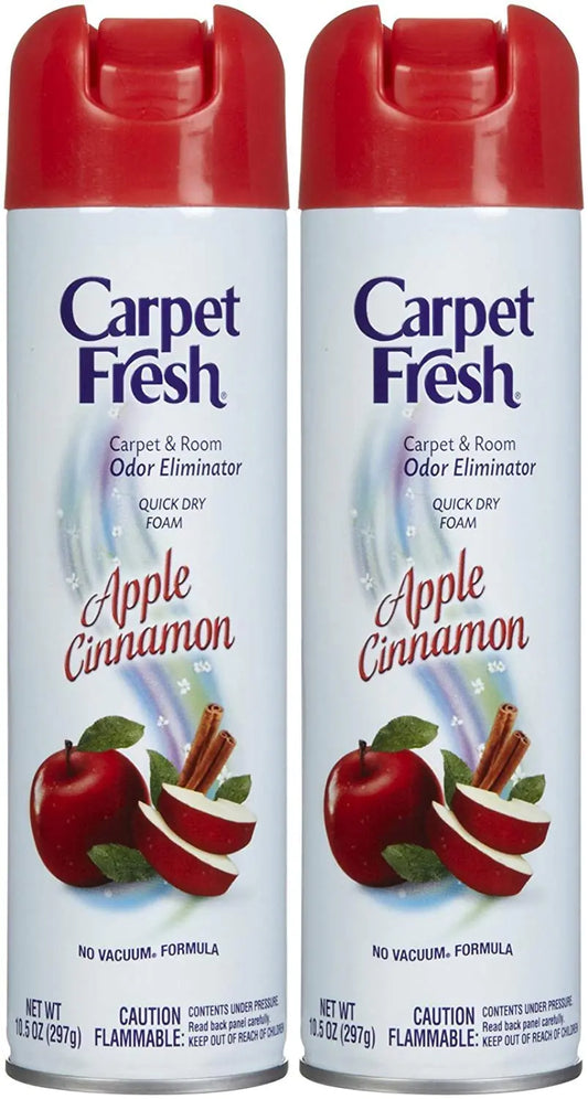 Carpet Fresh No-Vacuum Carpet Cleaner Aerosol Apple Cinnamon 10.5 Ounce (Pack of 2)